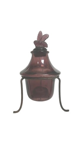 Vintage amethyst glass bee - glass,